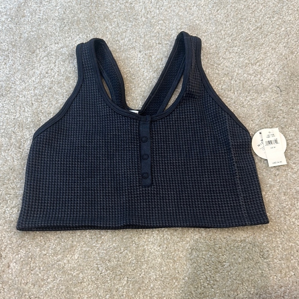 Black Textured Sports Bra